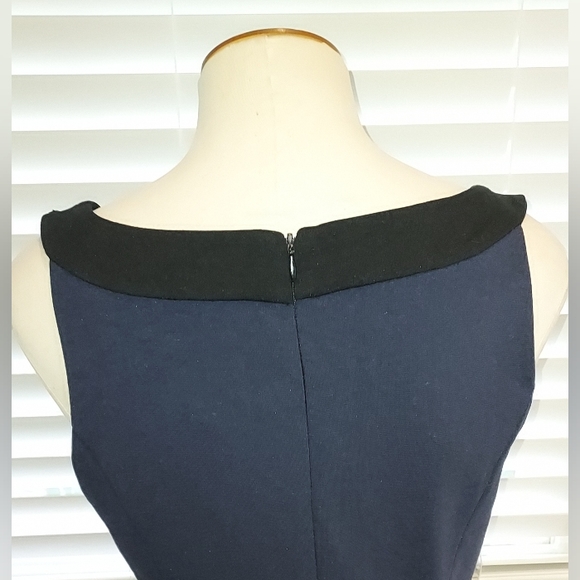 Boston Proper Navy/Black Bejeweled Scoop Neck Sleeveless Dress NWT - Picture 6 of 6